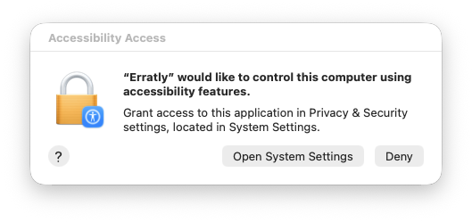 Grant Accessibility permission
