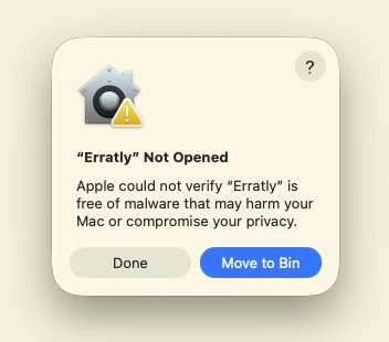 Dismiss the warning