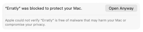 Find the "Open Anyway" button